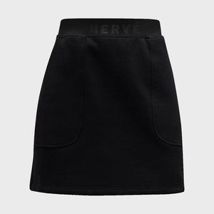 Herve by Herve Leger Black Bonded Logo Mini Skirt Size S NWD/NWT $155 Retail